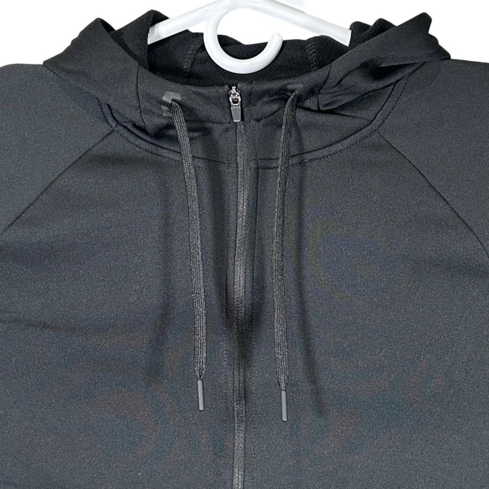 Layer 8 Mens Qwick-Dry Full Zip Hoodie Black Performance Jacket Size Small New